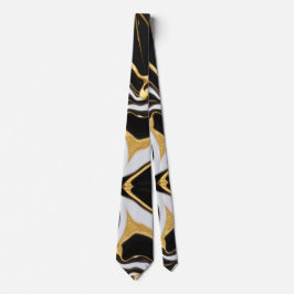 Gravata Mármore Preto e Dourado