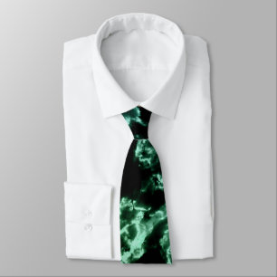 Gravata Mármore Verde em Preto