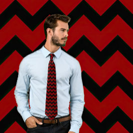 Gravata Maroon e Black Zig Zag Striped