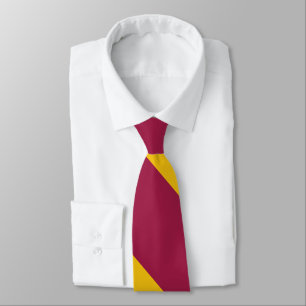 Gravata Maroon e Nu Dourada Broad University Stripe