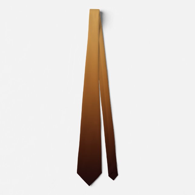 Gravata Marrom Dourado Chocolate Cores Quentes (Frente)
