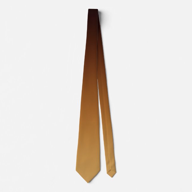 Gravata Marrom Dourado Chocolate Cores Quentes (Frente)