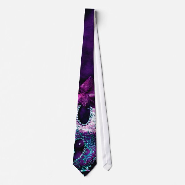 Gravata Mascarada Mask Costume Halloween Mardi Mens Tie (Frente)
