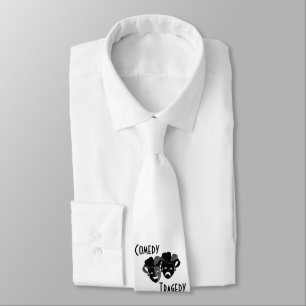 Gravata Máscaras de Teatro de Comédia e Tragédia