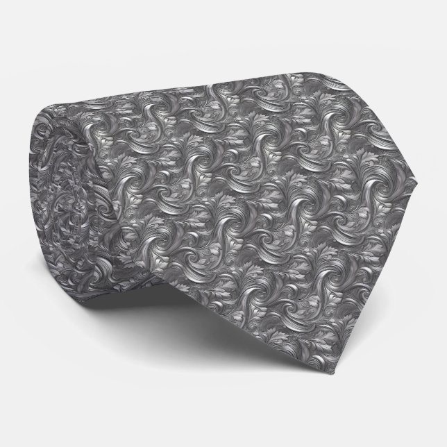 Gravata masculina cinza elegante (Rolled)