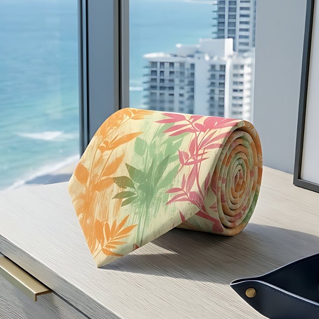 Gravata masculina com folhagem tropical estilo Mia (Criador carregado)