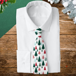Gravata Masculina com Padrão de Natal Floresta de 
