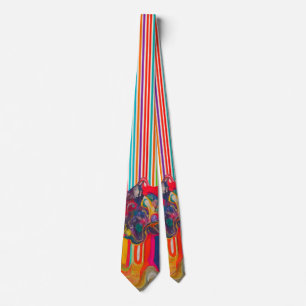 Gravata masculina de designer, gravata multicolori
