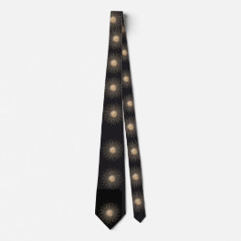 Gravata masculina elegante em preto e dourado com