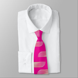 Gravata masculina geométrica rosa Luxo & Ouro – El