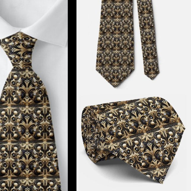 Gravata Masculina | Gravatas Art Déco com Diamante (Criador carregado)