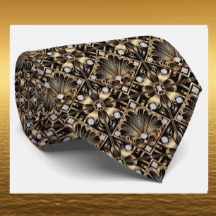 Gravata Masculina Gravatas Art Déco com Diamante