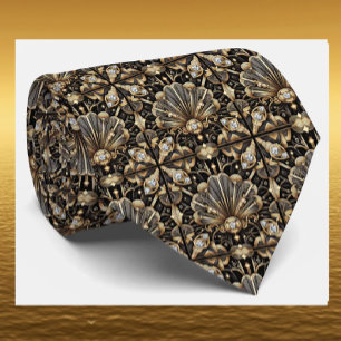 Gravata Masculina Gravatas Art Déco com Diamante