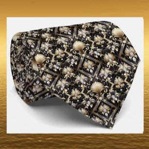 Gravata Masculina Gravatas Art Déco com Diamante
