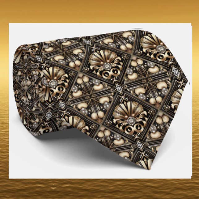 Gravata Masculina | Gravatas Art Déco com Diamante (Criador carregado)
