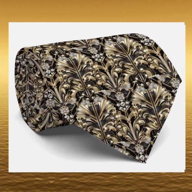 Gravata Masculina | Gravatas Art Déco com Diamante (Criador carregado)