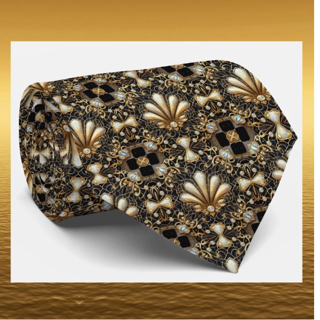 Gravata Masculina | Gravatas Art Déco com Diamante (Criador carregado)