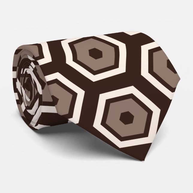 Gravata Masculina Hexágonos Camadas (Rolled)
