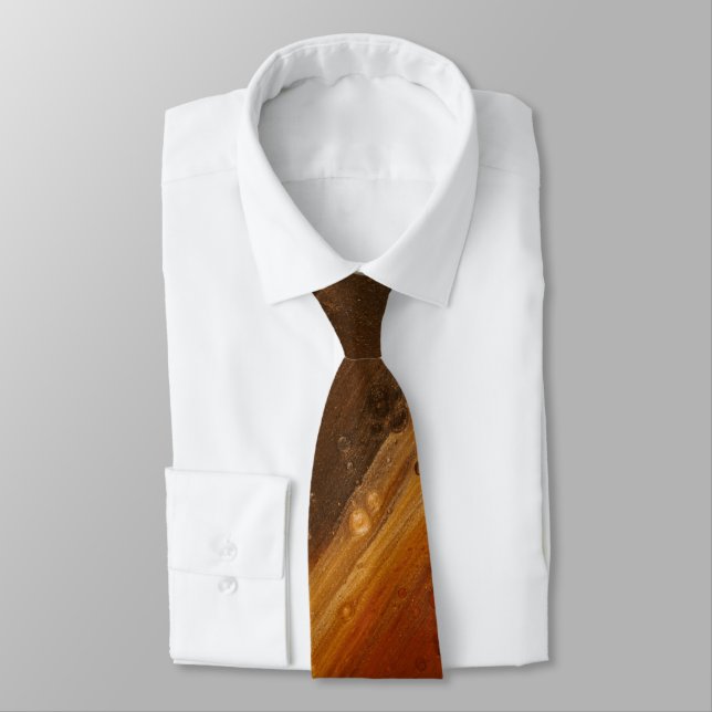Gravata Masculina Lava Marrom Quente (Amarrado)