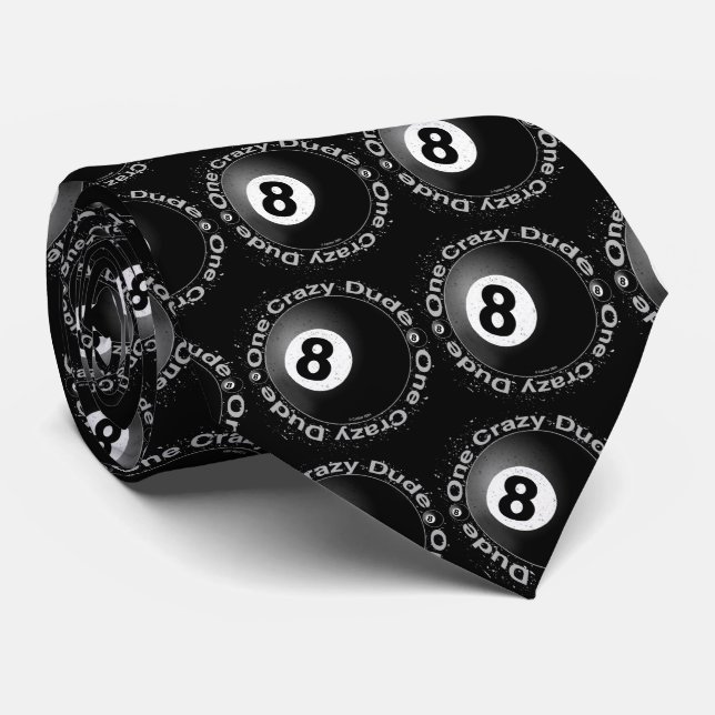 Gravata masculina louca de oito bolas de motoqueir (Rolled)