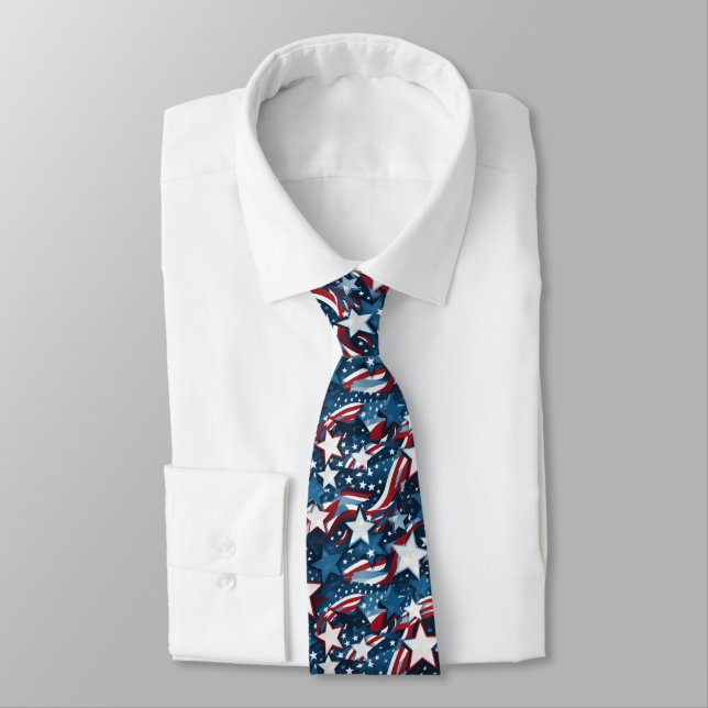 Gravata Masculina Patriotic Stars (Amarrado)