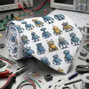Gravata masculina Retro Robot