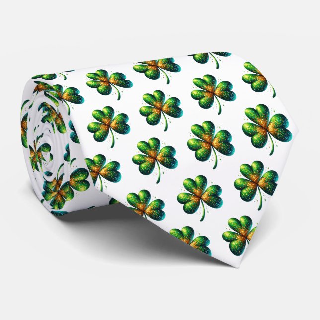 Gravata masculina St. Patrick's Clover (Rolled)