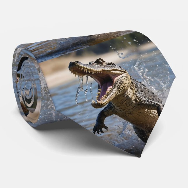 Gravata Maxilares Assustadores: Crocodilo Australiano Salt (Rolled)