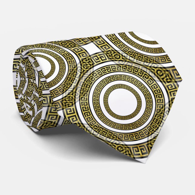 Gravata Meandro de Chave Grega em Simetria Geométrica Arte (Rolled)