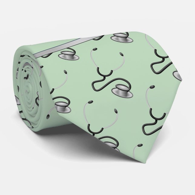 Gravata Médico, Enfermeira, Estetoscópios com tema médico, (Rolled)