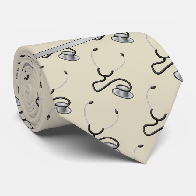 Gravata Médico, Enfermeira, Estetoscópios com tema médico, (Rolled)