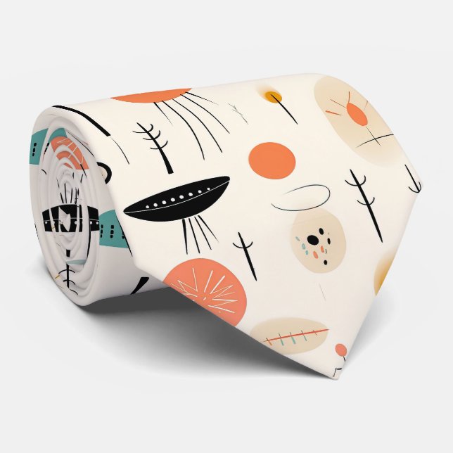 Gravata Médio do século abstrato (Rolled)