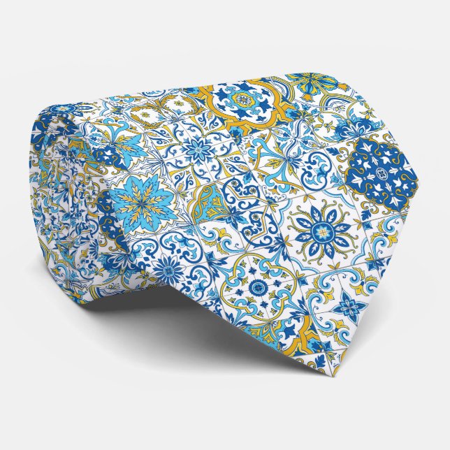 Gravata Mediterranean hues/ Azulejo tiles (Rolled)