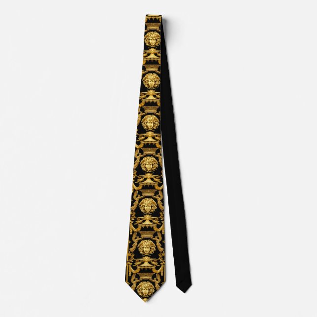 Gravata Medusa Dourado Barroco  (Frente)