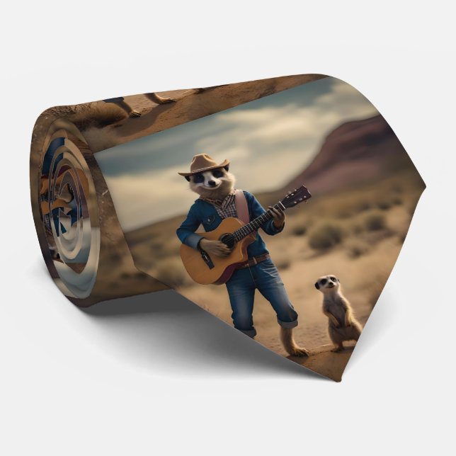 Gravata Meerkat Duet: Aproximando-se em Harmonia, (Rolled)