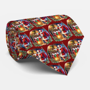 Gravata Meia de Natal festiva Papai Noel