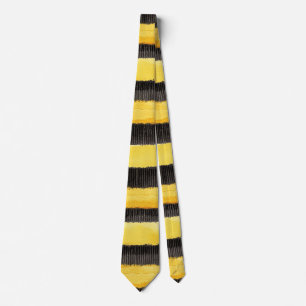 Gravata Mel Abelha Dourada Amarelo Preto
