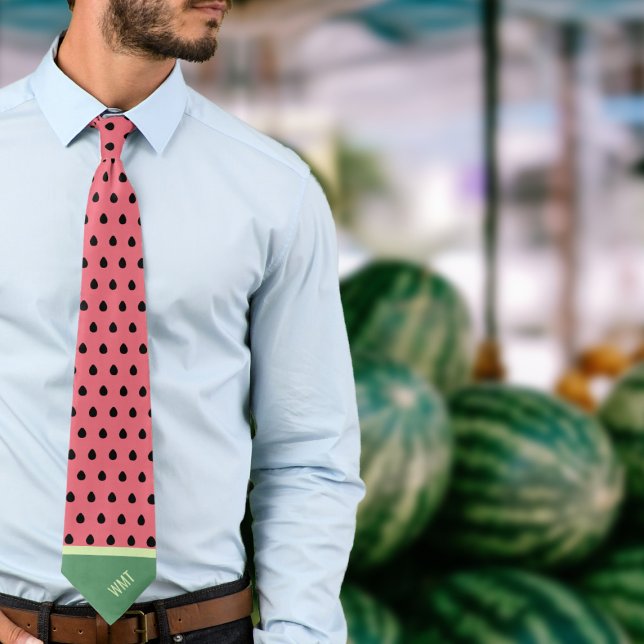 Gravata Melancia Monograma Fruta fina Polkadot (Watermelon Tie! 🍉🍉Add your initials )