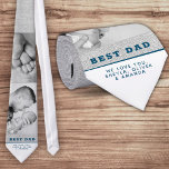 Gravata Melhor Pai Colagem de Fotos do Dia 2 do Pai Azul M<br><div class="desc">O melhor Pai da gravata do pescoço da Colagem de Foto do Dia 2 do Pai Azul Moderno. Design moderno em cores azul e branca com fundo de textura rústica da cinza. Personalize com suas 2 fotos favoritas e adicione seus nomes ou escreva qualquer mensagem desejada. Faça um presente único...</div>