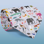 Gravata Menagerie animal<br><div class="desc">Todos os tipos de animais divertidos e vida selvagem para amantes de os animais em todo lugar. Animais Safari, selva, fazenda, aves, animais de estimação e fauna selvagem. Um monstro parece ter se esgueirado. Arte original de Nic Squirrell.</div>