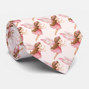 Gravata Menina Fada Fofo em um Padrão Caprichoso de Vestid