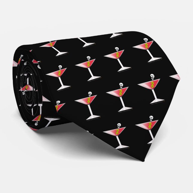 Gravata Mens Halloween Necktie Bloody Martini Novelty Tie (Rolled)