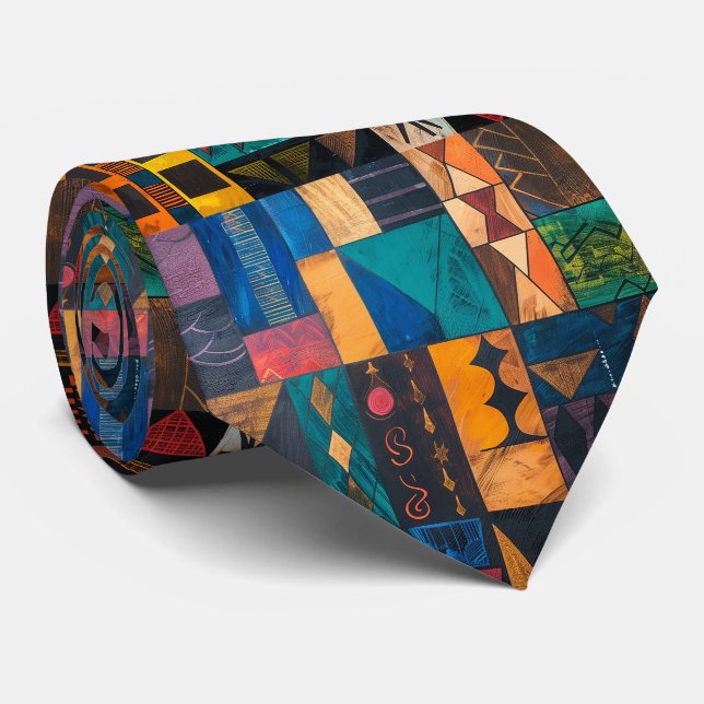 Gravata Men's Nectie Abstract Pattern African Neck Tie (Rolled)