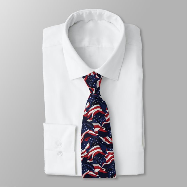 Gravata Mens Patriotic USA Flag Tie (Amarrado)