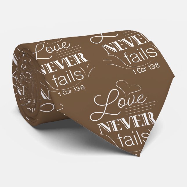 Gravata Mens Tie, O Amor Nunca Falha (Rolled)