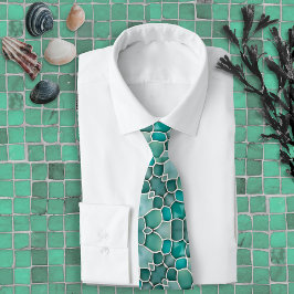 Gravata Merman Sea-Glass Green Teal & Aqua Ocean Themed