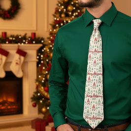 Gravata Merry Christmas Scandinavian Gnome Necktie