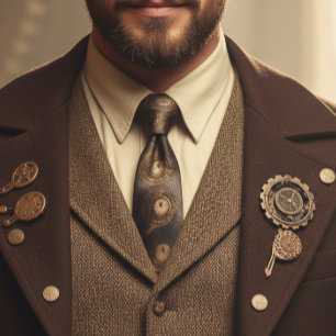 Gravata Metal Clock Steampunk Vintage Industrial