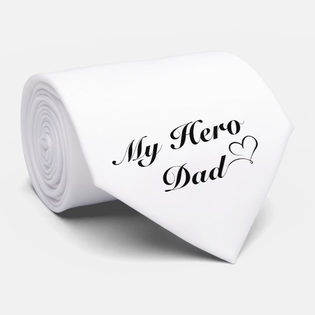 Gravata Meu Herói Pai Presente para Estilo de Pai  (Rolled)