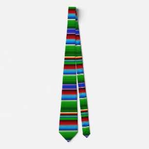 Gravata Mexicano azul vermelho verde Sarape